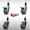 Service Caster 3.5'' SS Gray Poly Swivel 1-1/4'' Expanding Stem Caster Set 2 Total Lock Brakes, 4PK SCC-SSEXTTL20S3514-PPUB-2-S-2-114 - alternate 2
